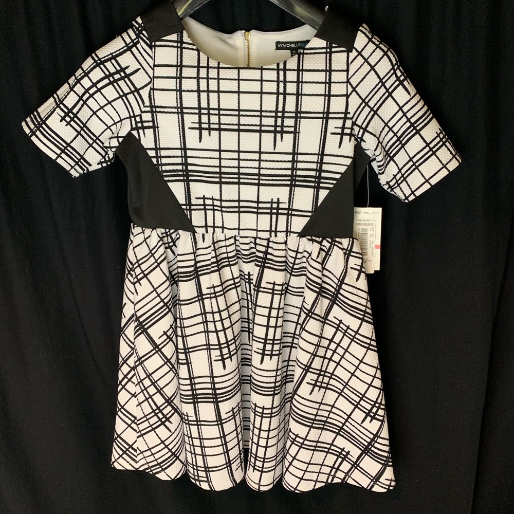 My Michelle Girls Black and White Dress Size 10